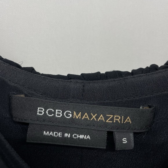 BCBGMaxazria Size S SILK Maxi Dress Black Blue Whimsical Evening Gown Dark Fairy - Picture 8 of 10